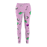Comfy Pink Golf Pattern Women's Casual Leggings