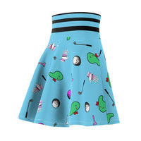Sky Blue Golf Pattern Women's Skirt