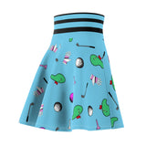 Sky Blue Golf Pattern Women's Skirt