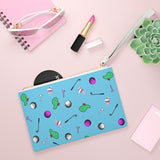Sky Blue Golf Pattern Clutch Bag
