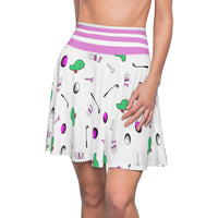White Golf Pattern Women's Skirt