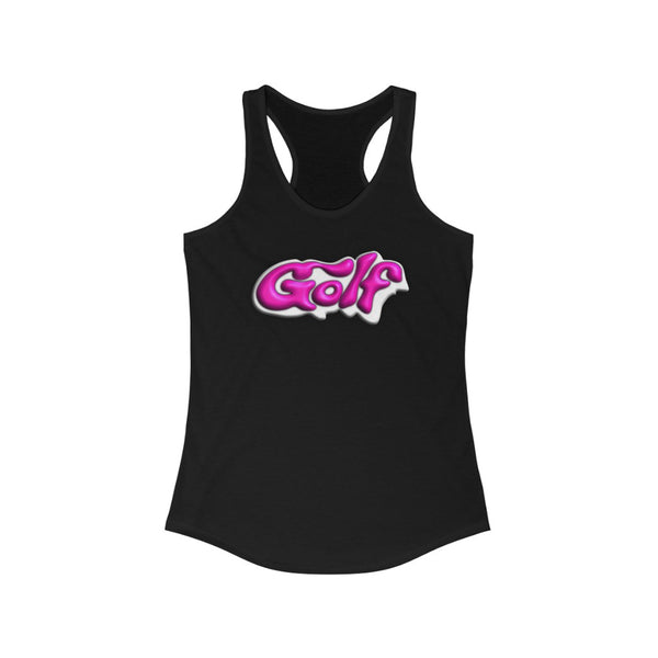 Pink Retro Golf  Racerback Tank