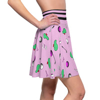 Pink Golf Pattern Women's Skirt
