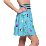 Sky Blue Golf Pattern Women's Skirt