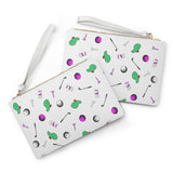 White Golf Pattern Clutch