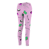 Comfy Pink Golf Pattern Women's Casual Leggings