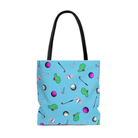 Sky Blue Golf Pattern Tote Bag