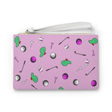 Pink Golf Pattern Clutch Bag