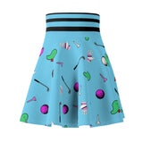 Sky Blue Golf Pattern Women's Skirt