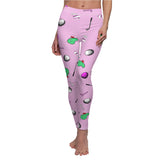 Comfy Pink Golf Pattern Women's Casual Leggings