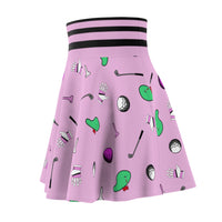 Pink Golf Pattern Women's Skirt