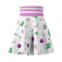 White Golf Pattern Women's Skirt