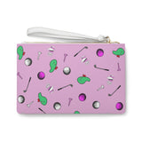 Pink Golf Pattern Clutch Bag