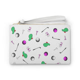 White Golf Pattern Clutch